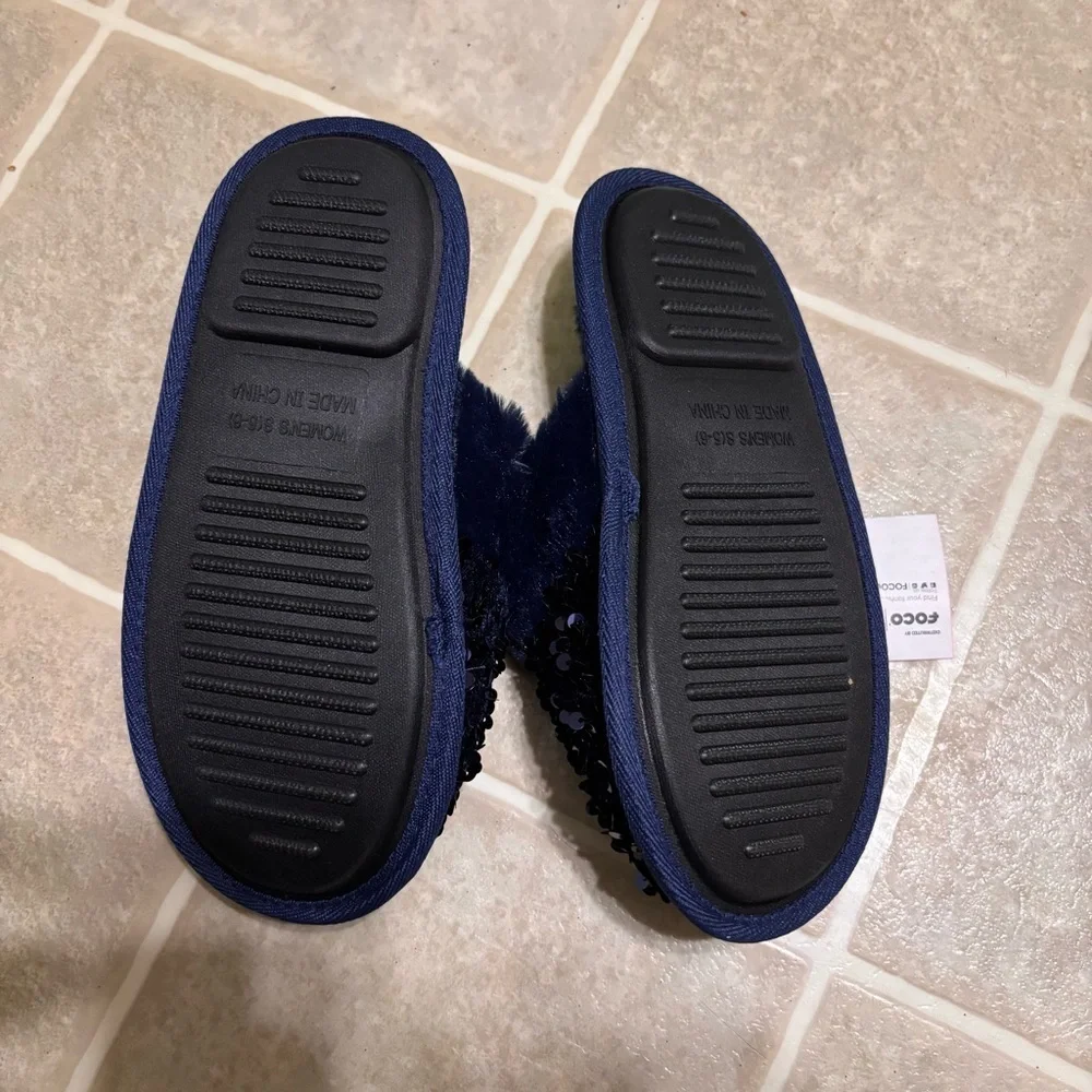Forever Collectibles Blue Plush Slippers